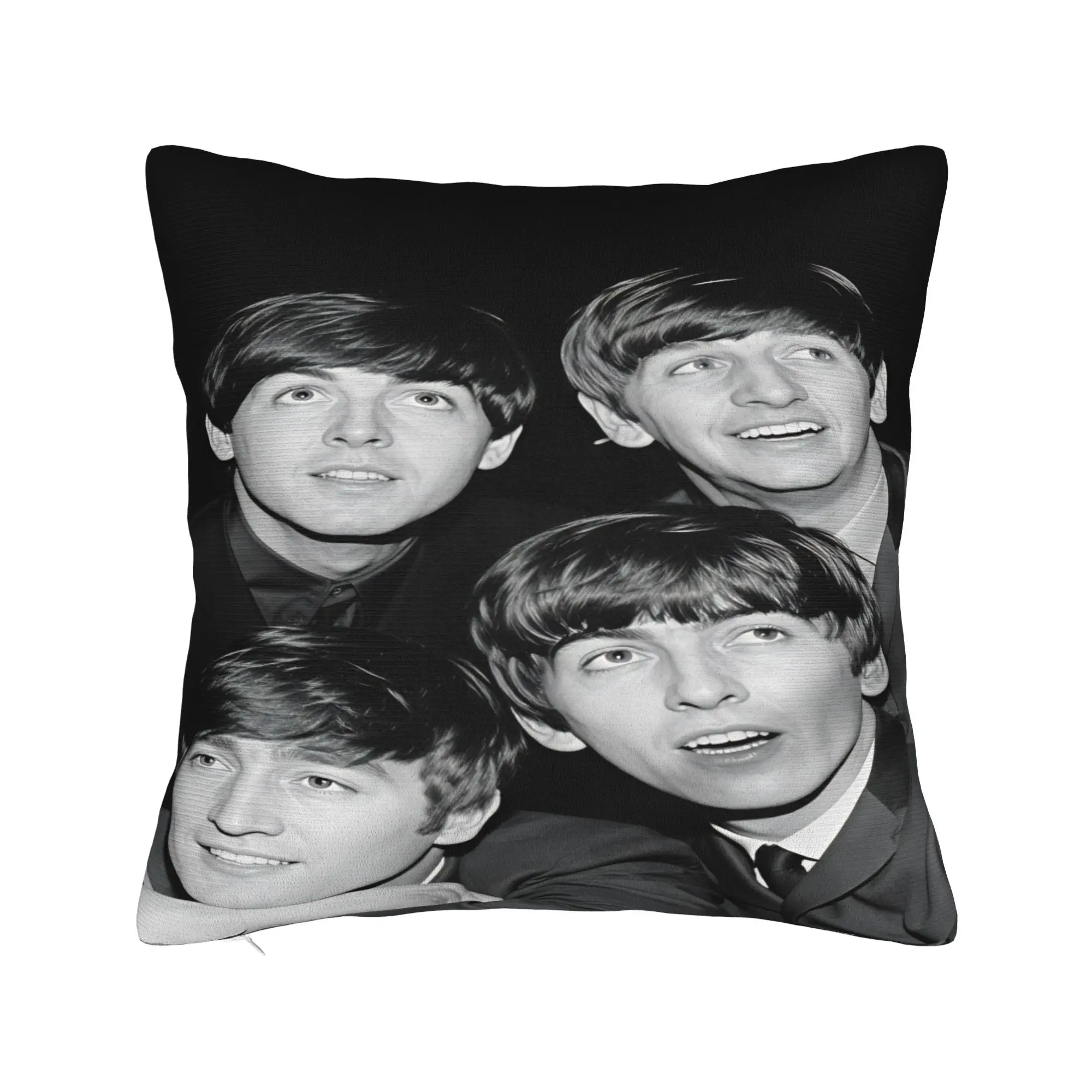 Beatled Music Pillow Cover  Comfy Cushion Cover Retro Trendy Pillow Case For Living Room Sofa