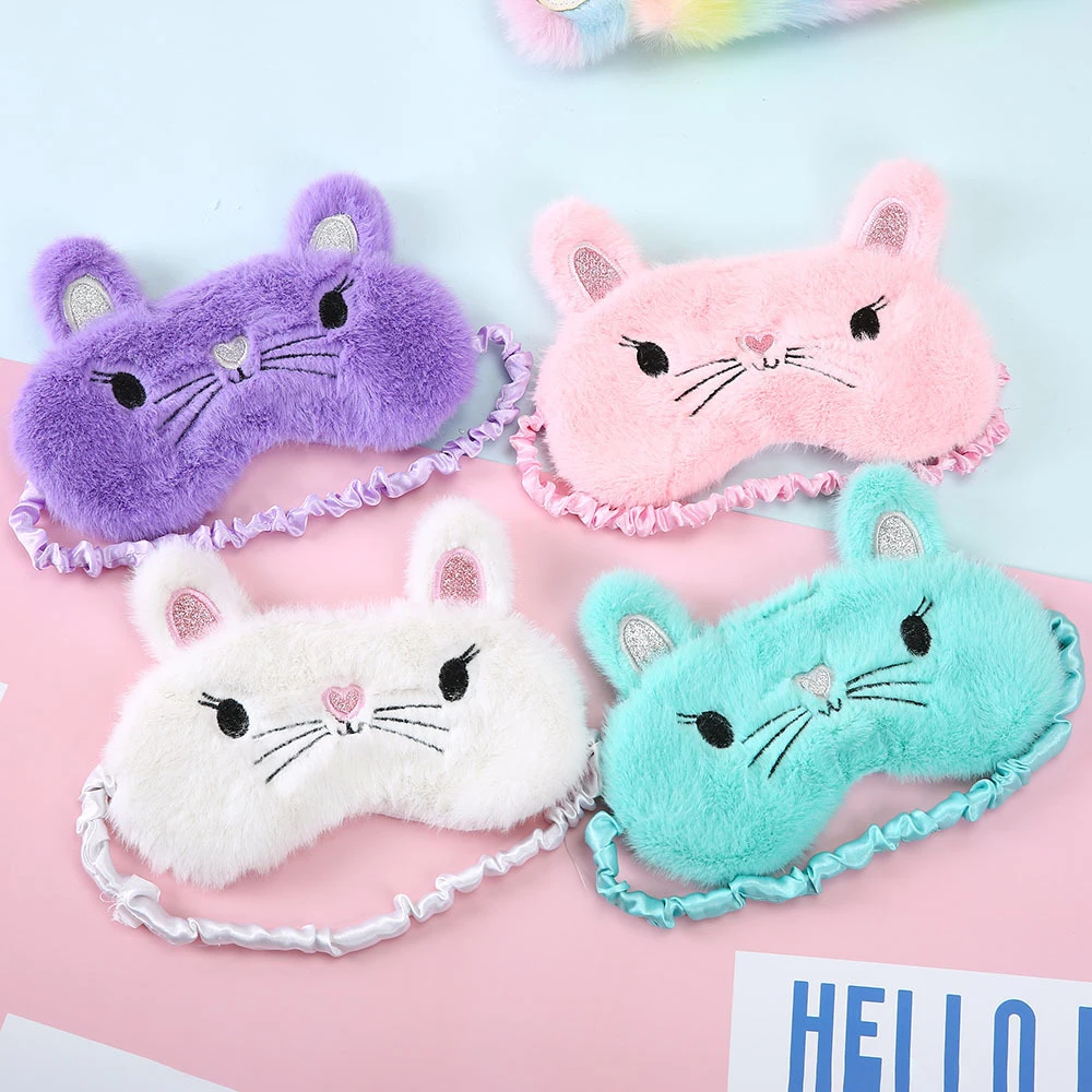 

Cute Plush Sleep Eye Mask Animal Blindfold Cartoon Mouse Sleeping Eye Patches Night Dream Lightproof Eye Cover for Children Gift