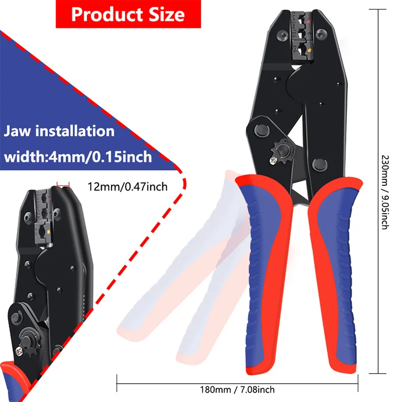 Pinza a crimpare preisolata HS-30J con set di ganasce sostituibili per crimpatura di terminali automobilistici e fotovoltaici