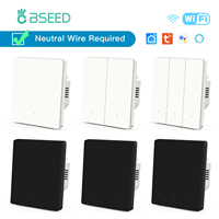 BSEED Wifi Light Switches 1/2/3Gang 1/2/3Way Smart Wall Switches Tuya APP Alexa Neutral Automatic Rebound Multi-Control Switches