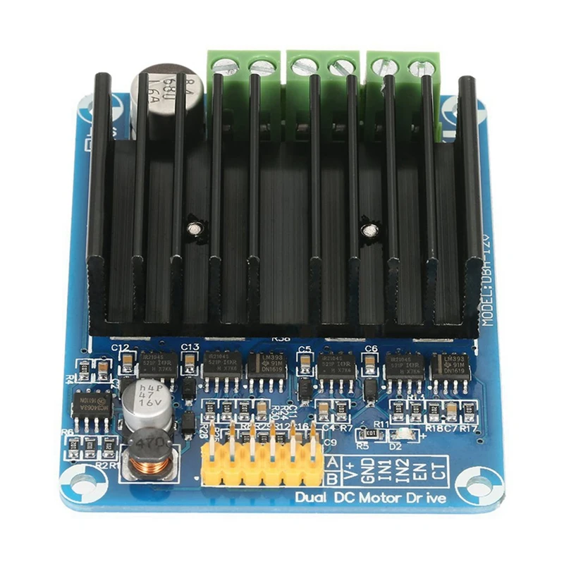 Blue Metal DC 5-15 V 30 A Dual Channel H Bridge Motor Driver Module Bread Board Controller DHB-01A DC Motor Driver Board