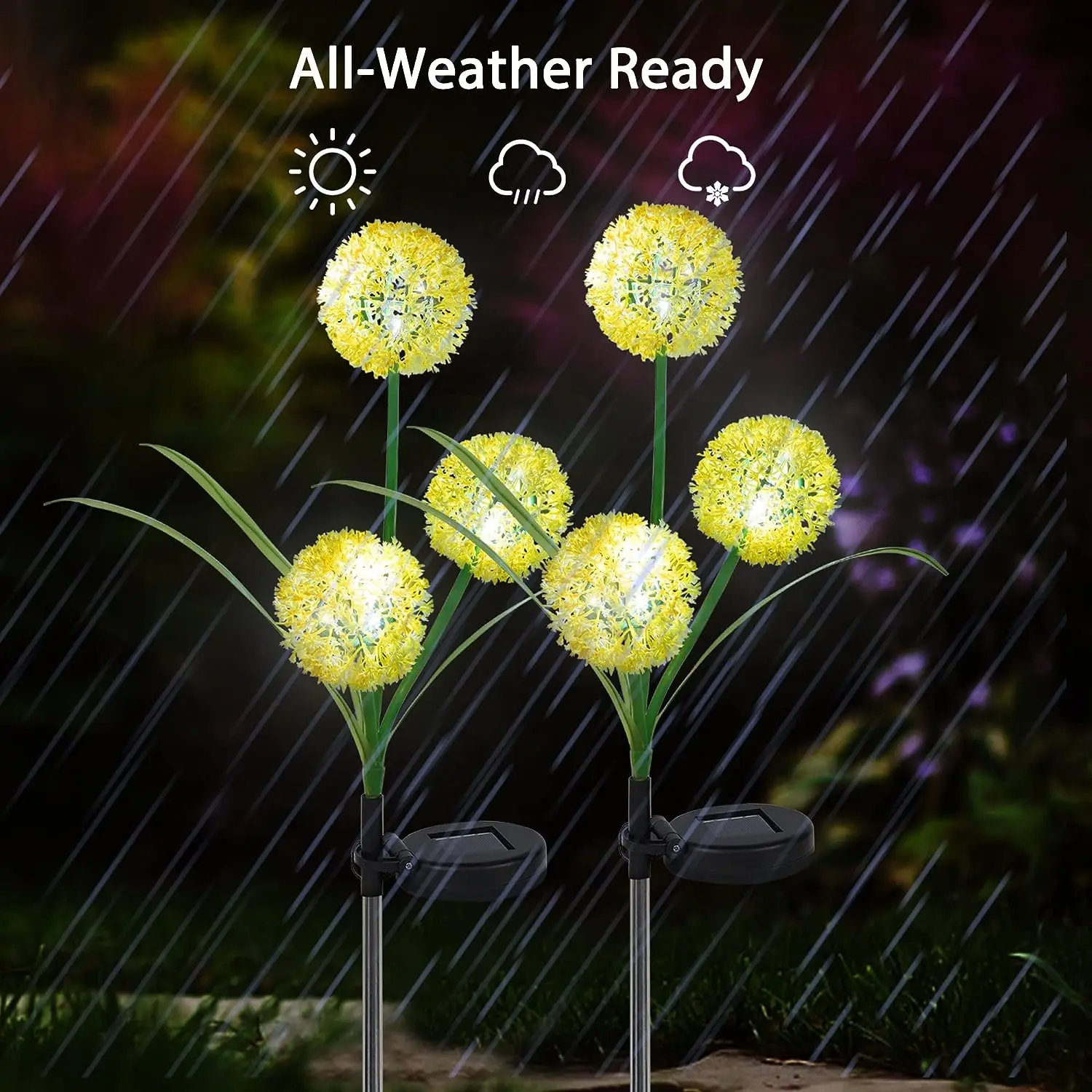 Solar Lights Garden Decor,Upgraded Decorative Dandelion with 42LED Multicolor Waterproof for Outdoor Yard,Pathway and Wedding