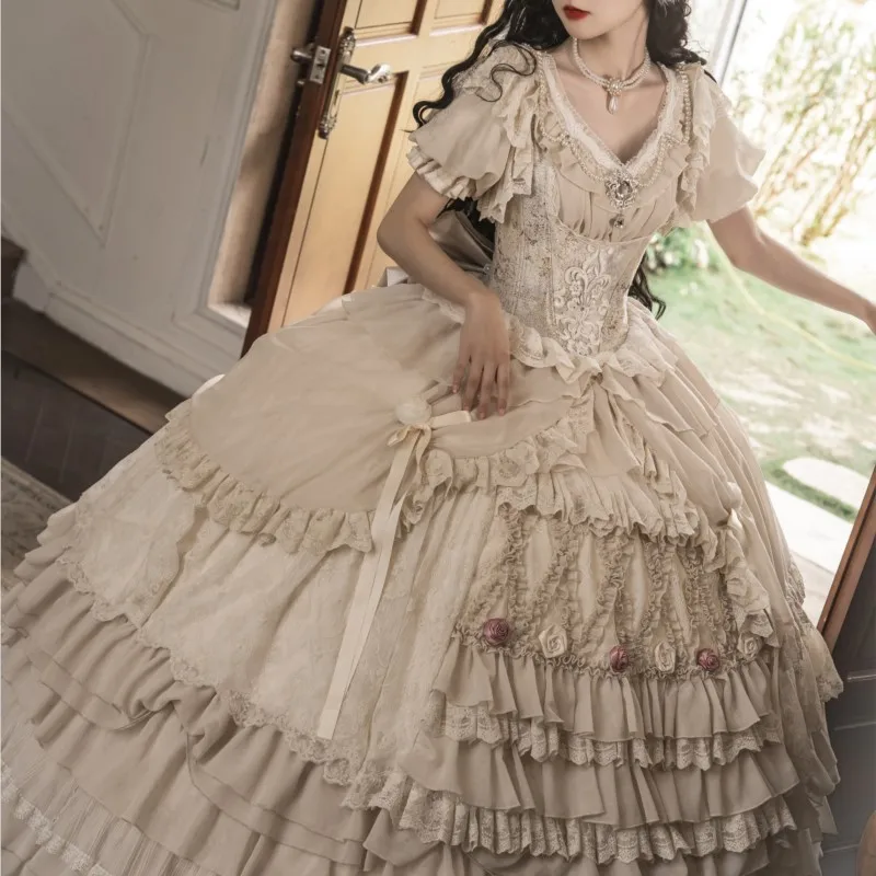 

Elegant temperament solid color flower wedding dress