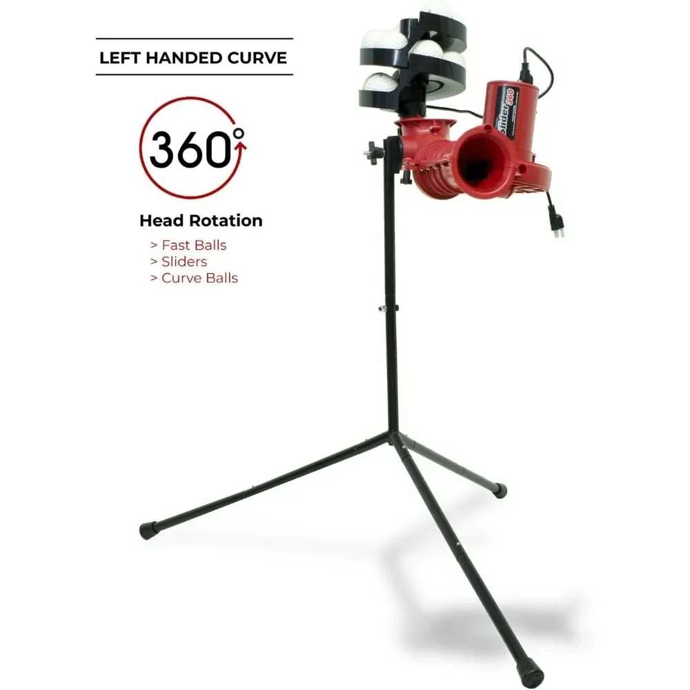 Heater Sports Slider Lite 360 Baseball Pitching Machine, Holds 12 Balls, Automatically Pitches Fastballs