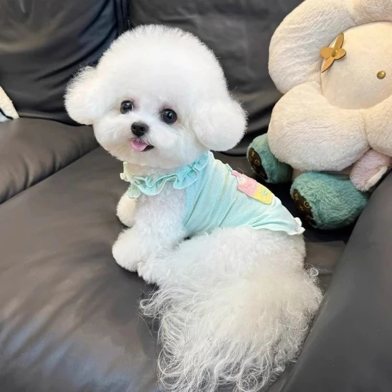 

Cute Cake Pattern Dog Sling Summer Breathable Pet Vest Small and Medium Dog Korean Style Clothes Dog Products