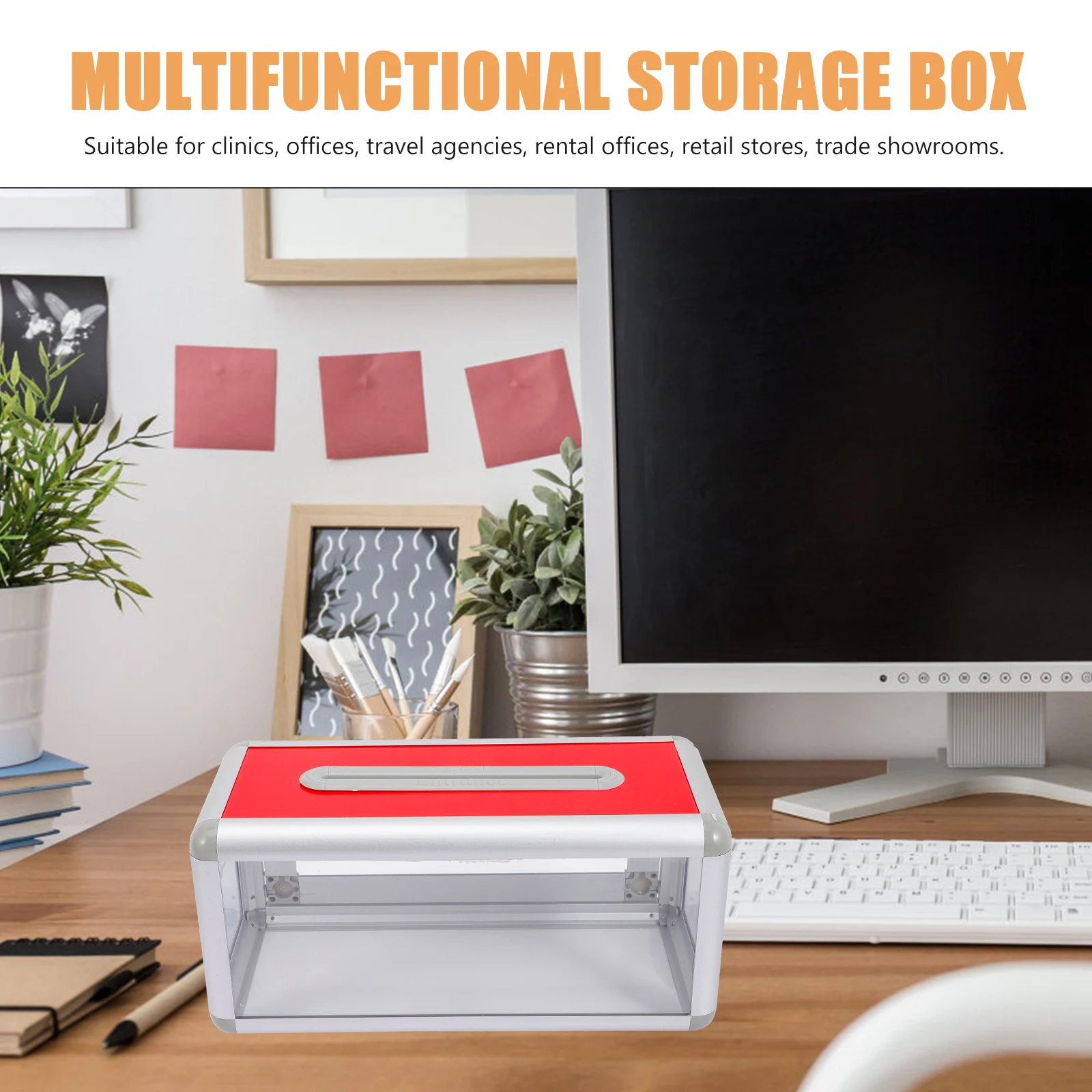 

Держатель для визитных карточек, ящик для хранения, прозрачный акриловый стол, офисный чехол большой емкости для дисплея карточек, подходит для клиники