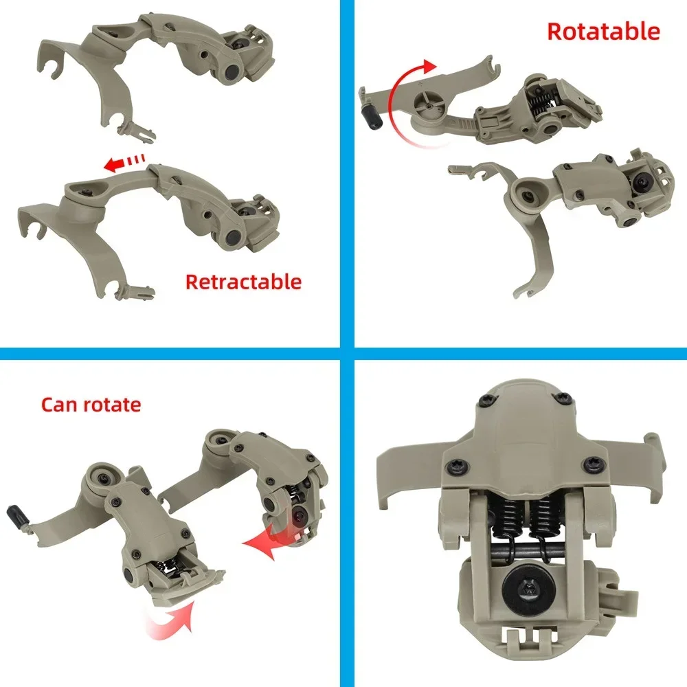 Tactical ARC Rail Adapter for COMTAC II COMTAC III Headset Electronic Hearing Protection Earmuffs Airsoft Shooting Headphones