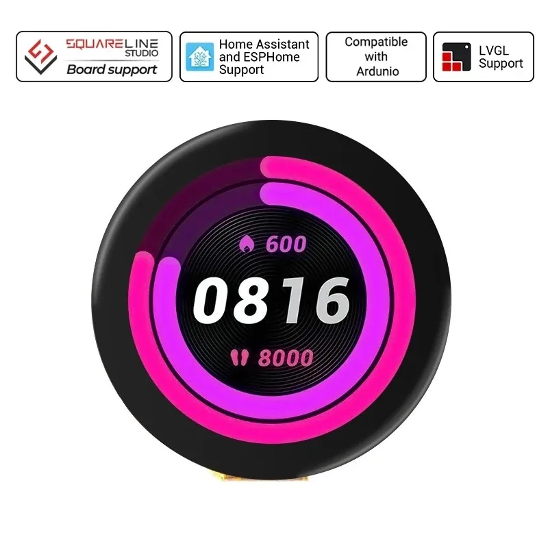 Elecrow CrowPanel 1.28 inch Round ESP32 LVGL LCD Display 1.28' Touch SPI Screen 240*240 for PlatformIO/MicroPython - Free Ship