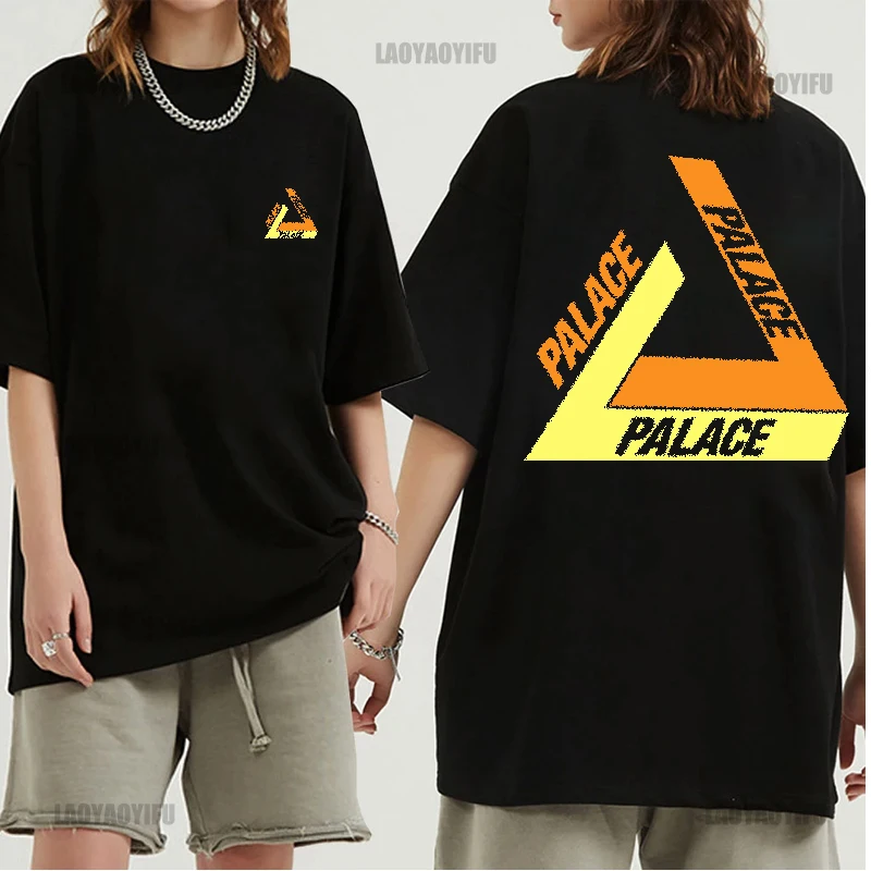 

Palace Life 2019 Europe And America Popular Brand Spring And Summer New Style Men'S Wear Retro Loose-Fit Triangular Printed