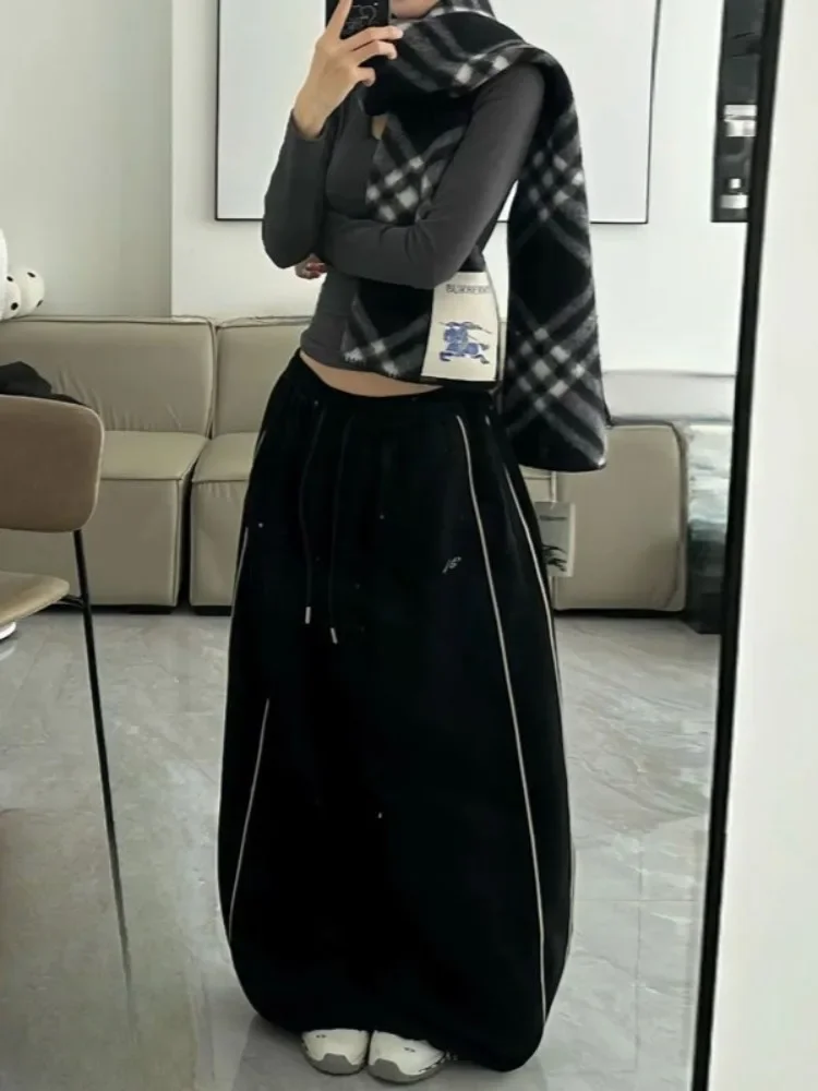 Vintage Striped Oversized Wide Leg Pants Y2K High-Waist Streetwear Loose Sweatpants Bf Korean Hip Hop All Match Jogging Trousers