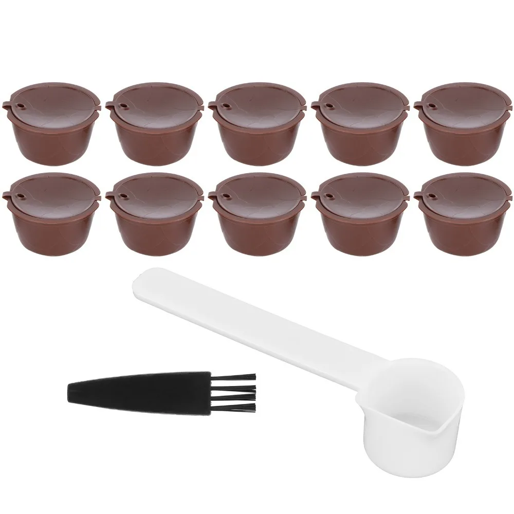 Food-Grade Material Reusable Coffee Capsules Refillable Structure With Spoon And Brush Refillable Coffee Filter Pods