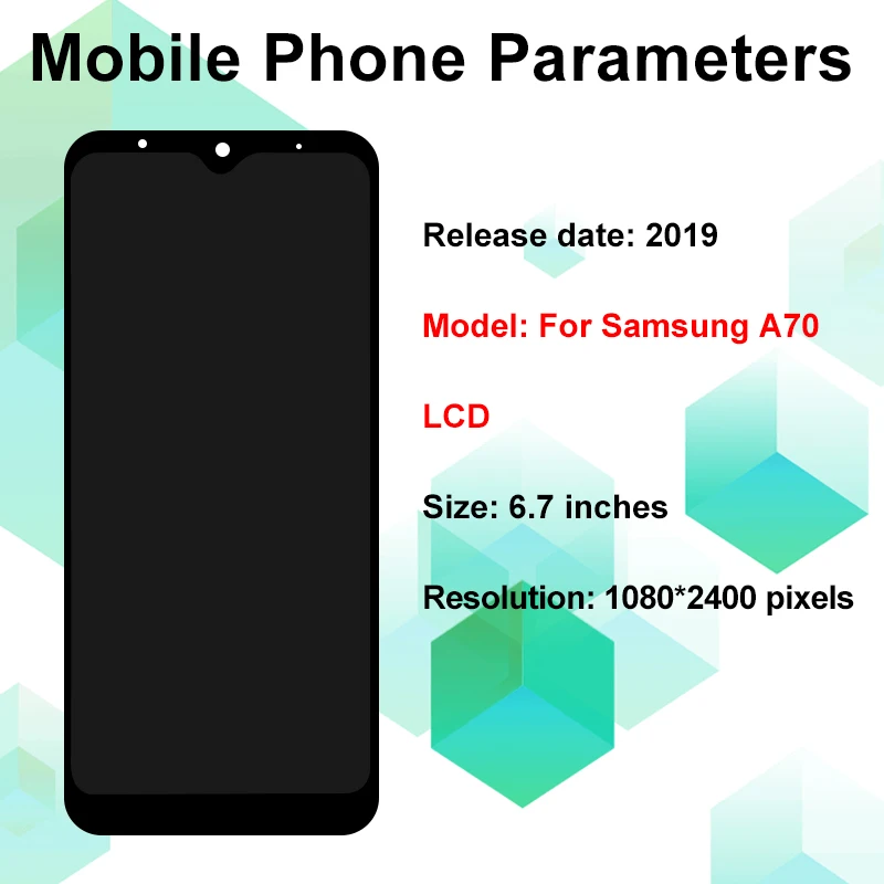 سوبر AMOLED A705F LCD لسامسونج غالاكسي A70 SM-A705F/DSM عرض محول الأرقام بشاشة تعمل بلمس لسامسونج A705 عرض استبدال