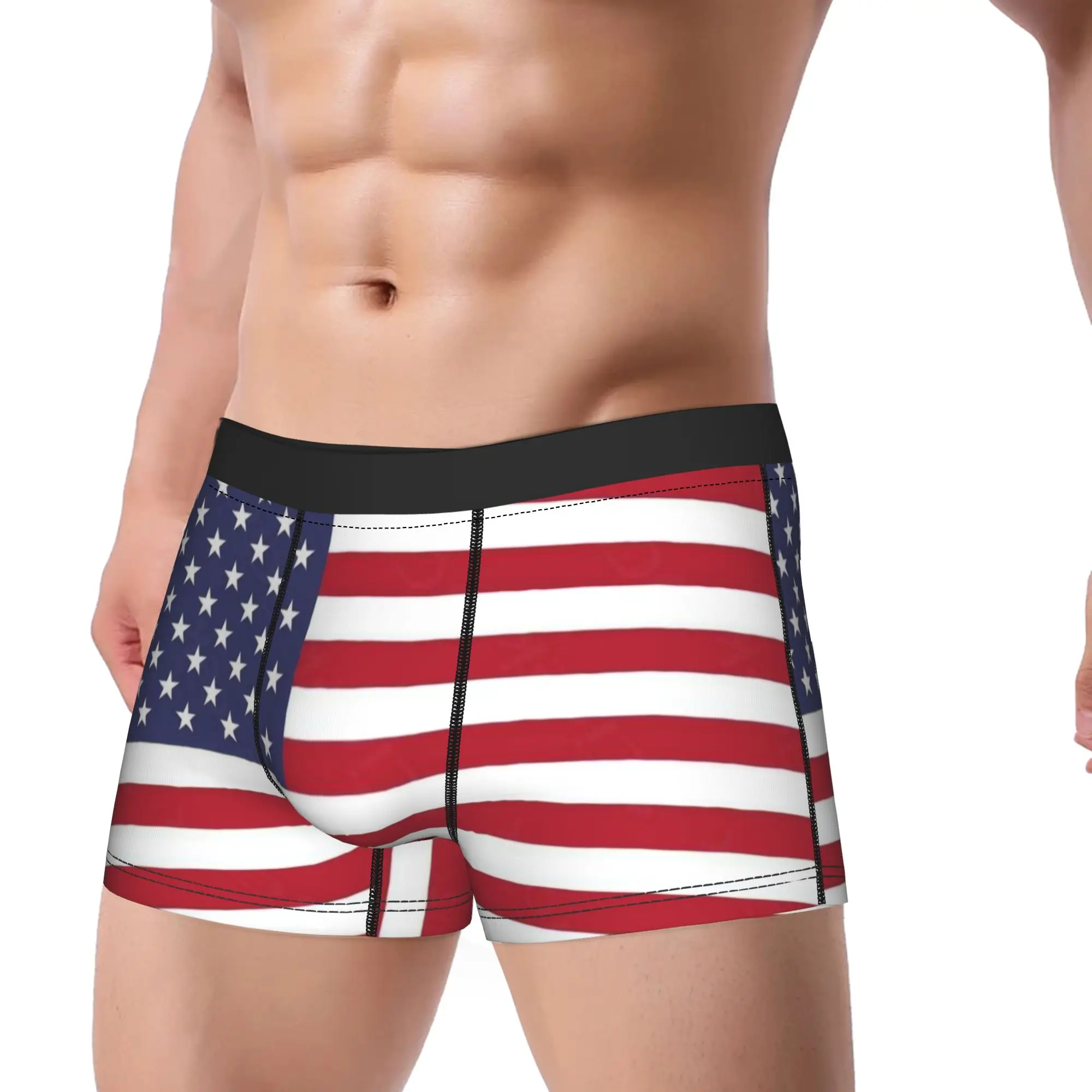 Man American Flag Patriotic USA  Boxers Shorts,Smooth  Underwear Shorts Boxer Briefs
