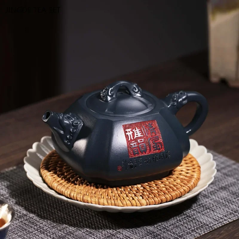 280ml Chinese Yixing Purple Clay Tea Pot Boutique Azure Mud Beauty Teapot Classic Zisha Filter Kettle Customized Tea Accessories