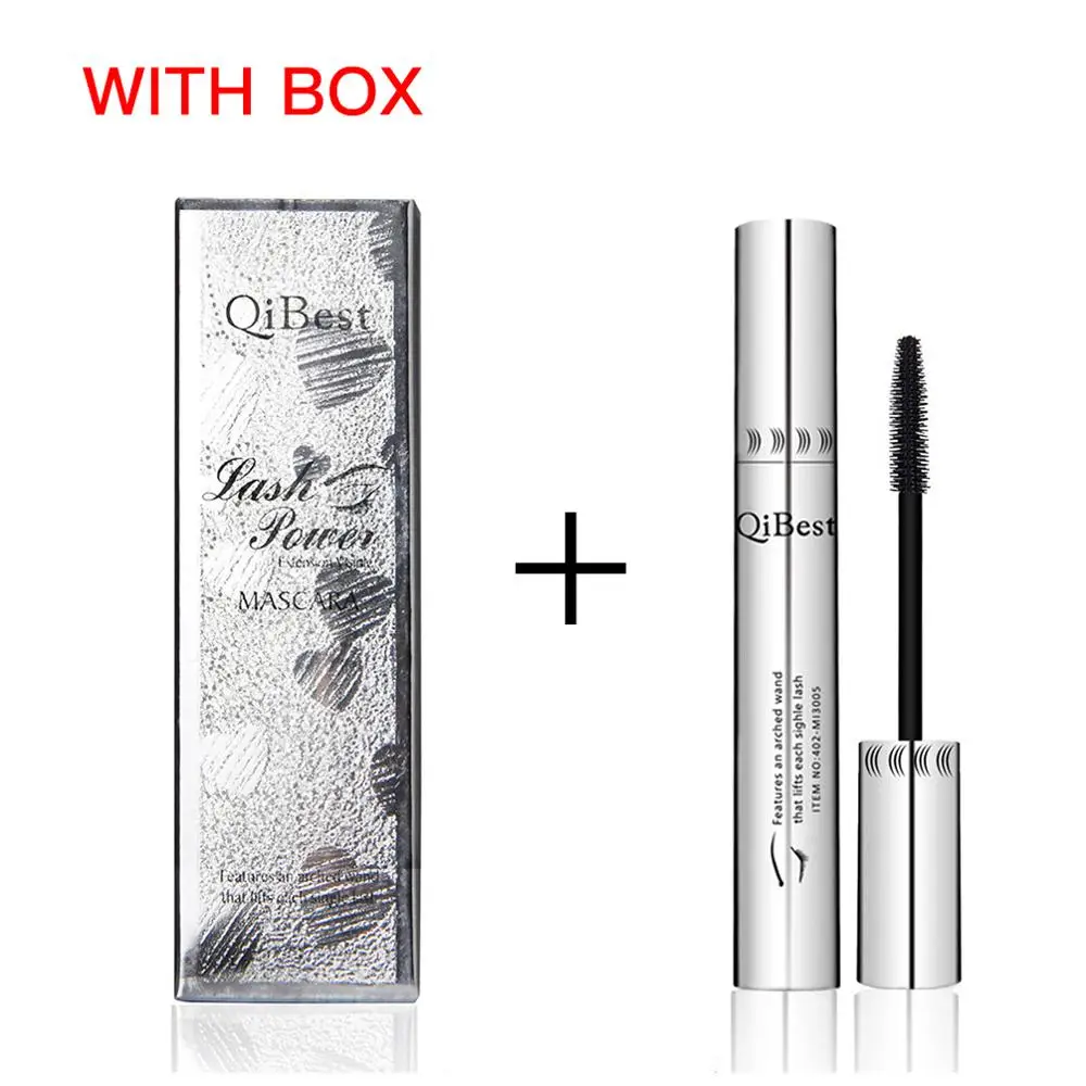 

QIBEST Black Liquid 4D Silk Fiber Mascara Waterproof Rimel Maquiagem Lengthens Long Thick Curling Lash Mascara Eyelash Extension