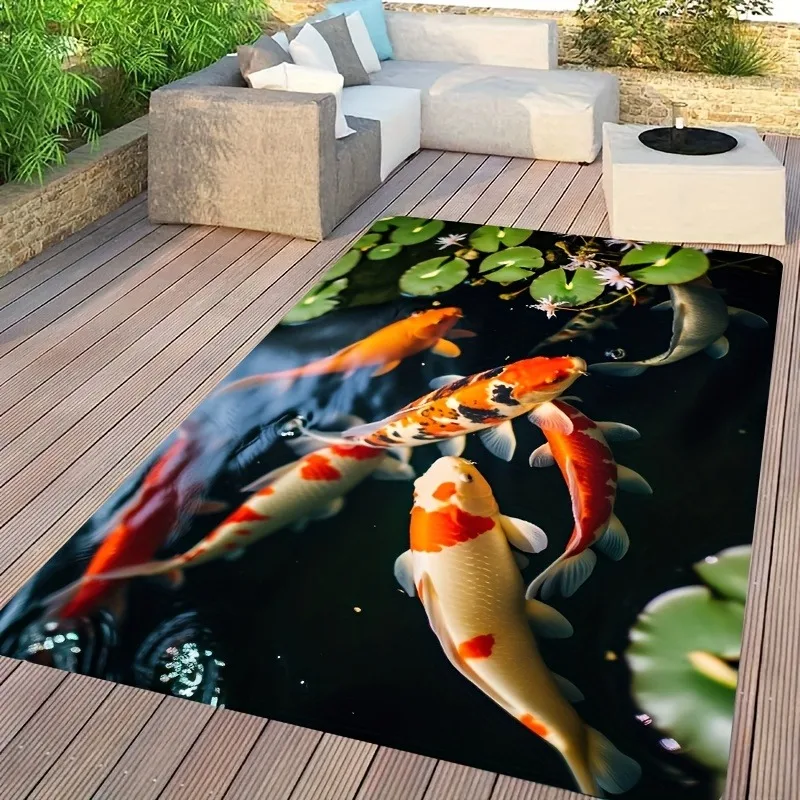 

1PC Fish Kitchen Rugs Non-Slip Home Door Mats Pop design Bathroom Rugs Bath Mat Carpet for Home Sink Laundry Decor