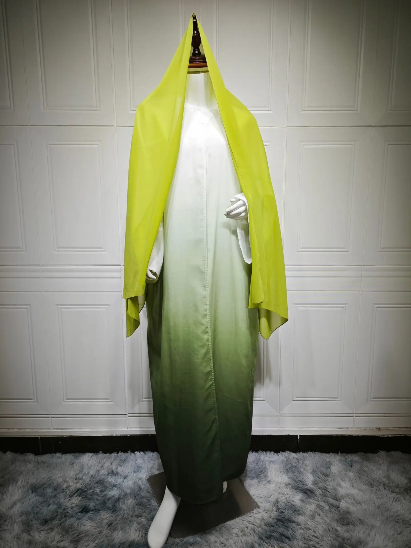 

Uni New Muslim Woman Gradient Open Abaya Dubai Elegant Cardigan Hijab included 2025