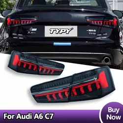 TYPY ์๋์ฐจ ํ
์ผ ๋ผ์ดํธ Audi A6 C7 2012-2016 LED ์๋์ฐจ ํ
์ผ ๋จํ ์ฃผ๊ฐ ์ฃผํ ๋ฑ ๋์ ํ์ ์ ํธ ์๋์ฐจ ์ก์ธ์๋ฆฌ