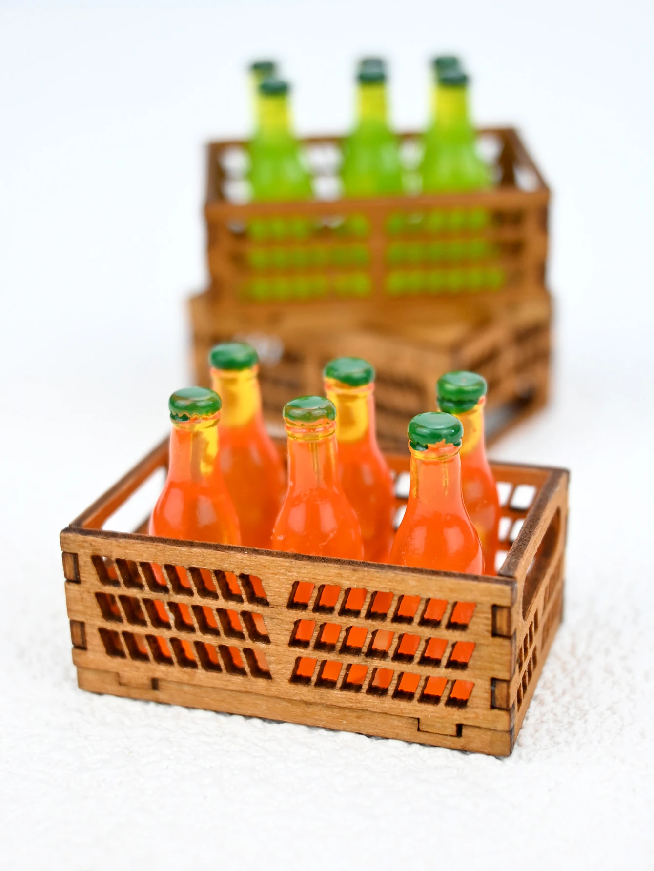 A Miniature Beverage, Wooden Storage Basket Combination Scene Model Ornament, 1:12 Dollhouse Dollhouse, Miniature Food Toys, Photography Props, Micro Landscape Ornaments, Miniatures Decoration