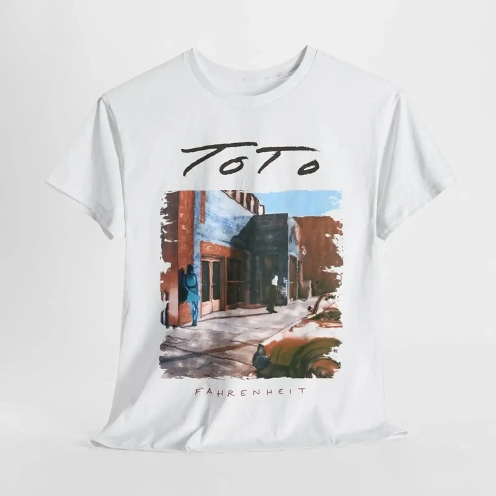 Camiseta gráfica para amantes de la música, camiseta con portada del álbum toto fahrenheit, vintage, lavada, versátil, cómoda, ropa de calle unisex