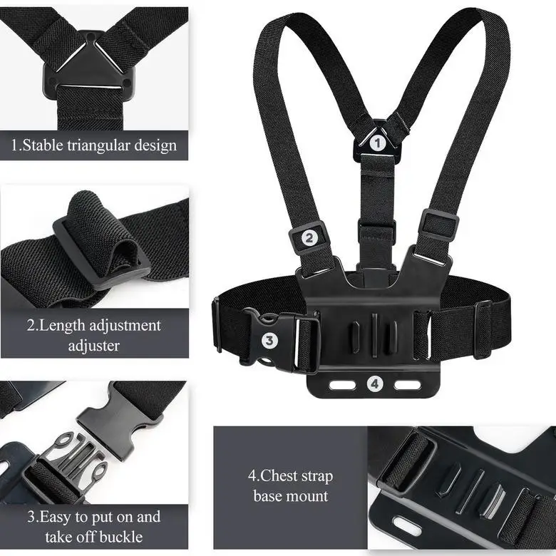 

Mobile Phone Chest Strap Mounting Holder First-angle Video Bracket Fixed Clip Live Broadcast Accessories