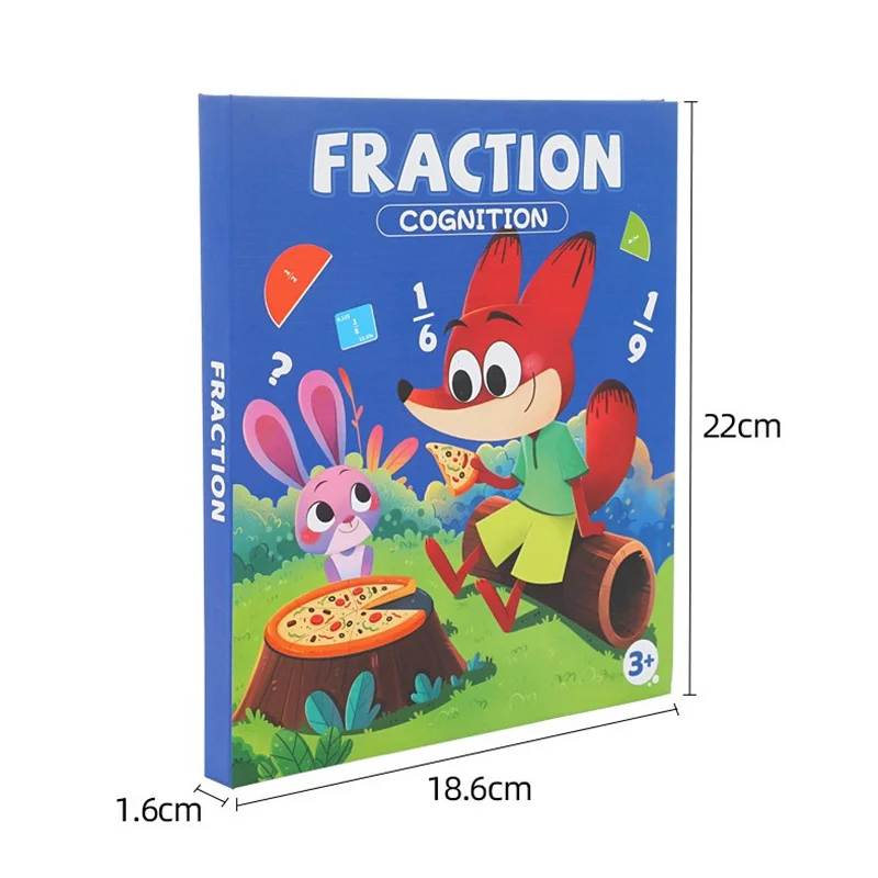 Brinquedo de aprendizagem de fração magnética para crianças - disco matemático educacional triplo com quebra-cabeças de partição visual