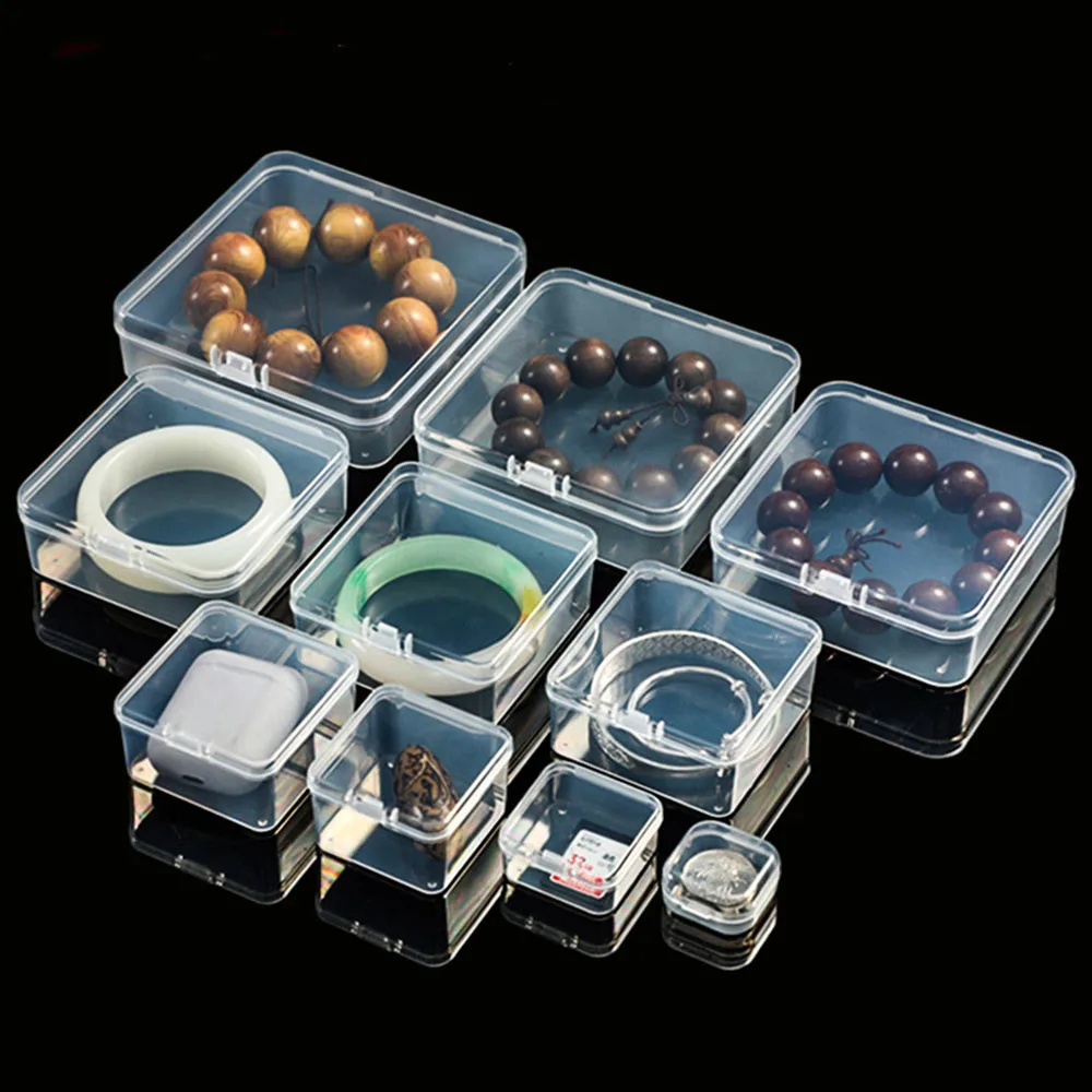 Mini Plastic organizer transparent small storage containers Medicine box earing Storage Box Plastic Case Display