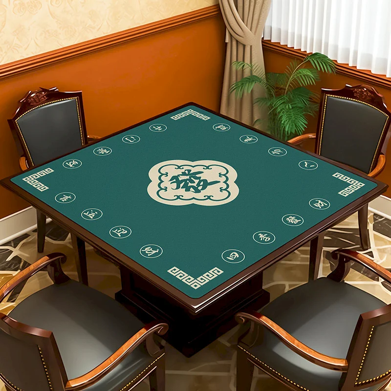 VIKAMA Square Mahjong Table Mat Anti slip Silent Wear resistant Game Table Cover Washable Desktop Protective Mat Home Decoration