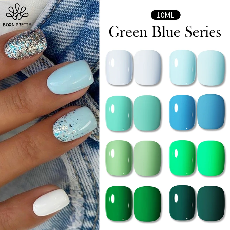 BORN PRETTY Green Blue Gel Polish 10ml Xmas Green Color Vernis Semi Permanent Nail Art Manicure Soak Off LED UV Ge