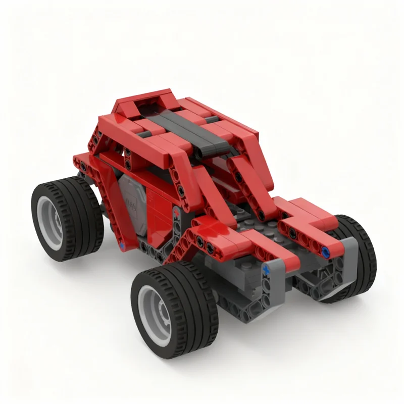 194pcs MOC Cars Pull Back Beach Buggy Inline 2 Engine Model Building Blocks Toy Construction Christmas Gifts DIY Creative Idea