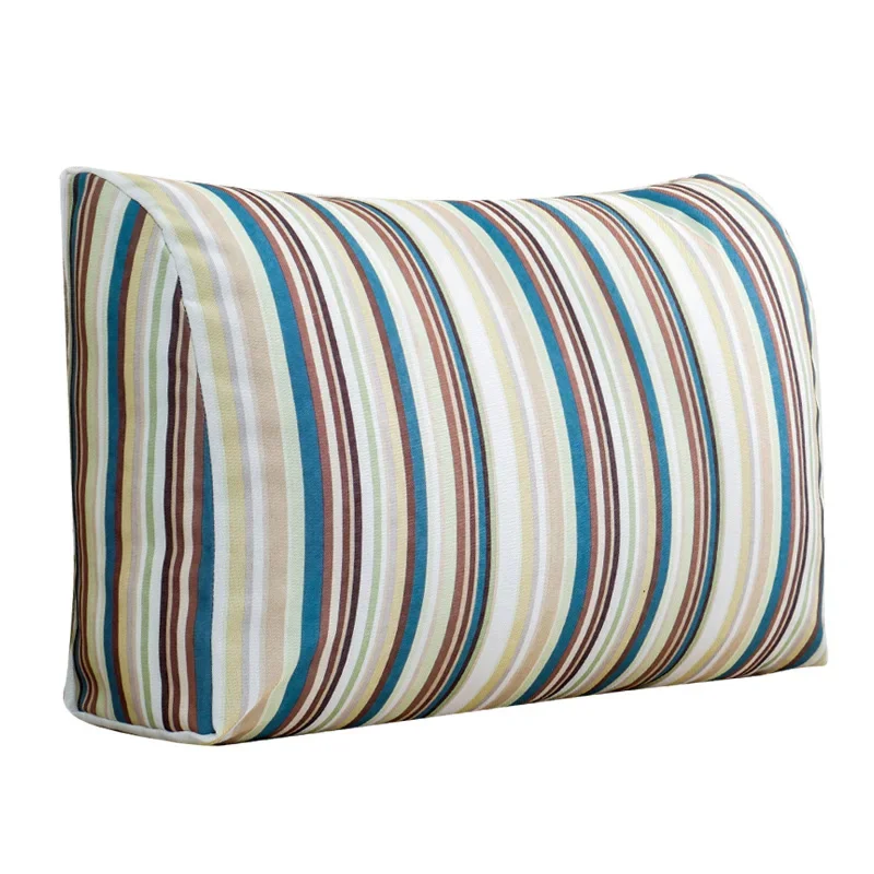 

No Fillings Striped Sofa Back Cushion Cover Linen Breathable Fabric Bedside Backrest Pillow Case Bed Tatami Backrest Cover