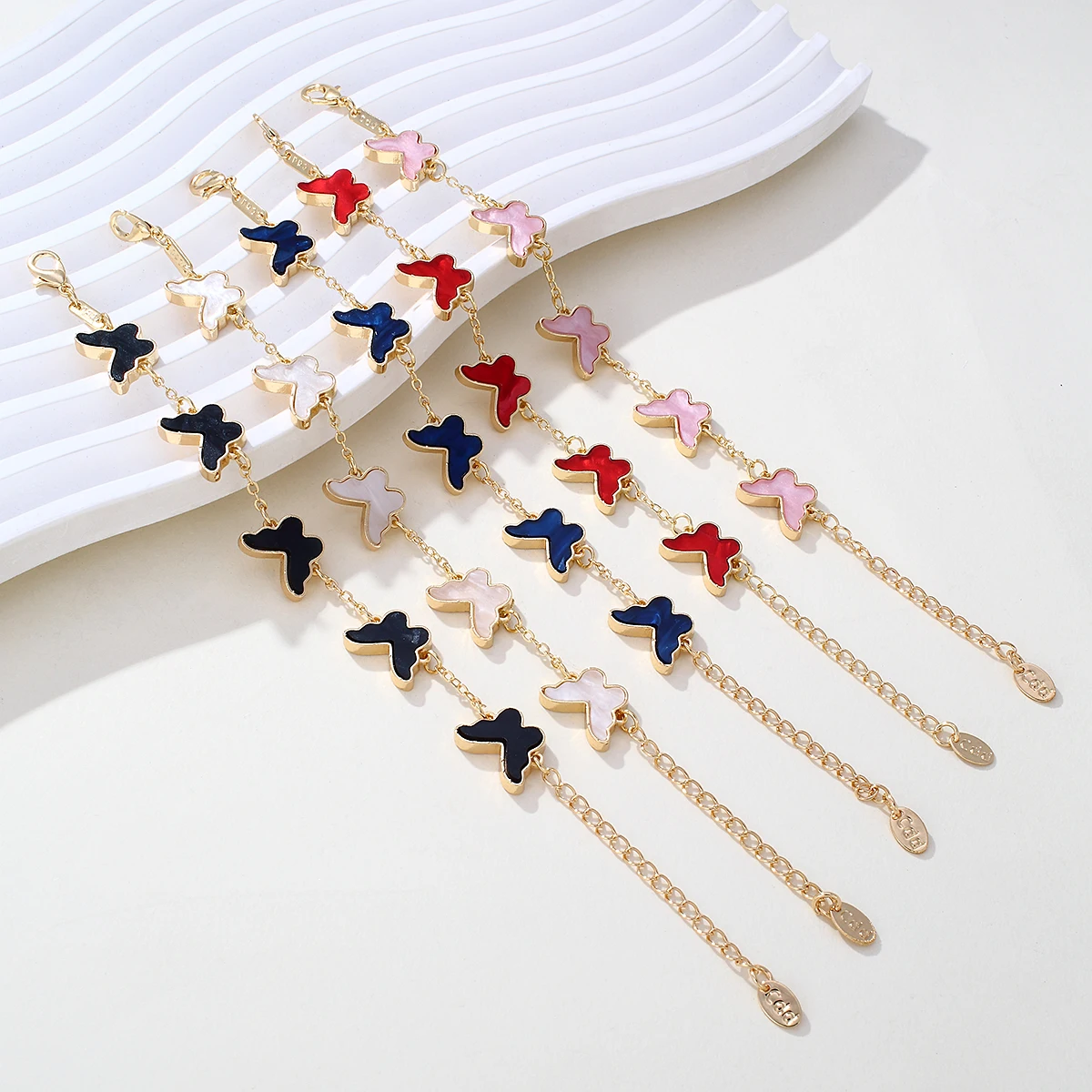 New Fashion Colors Sweet Butterfly Charm Bracelet For Women Girls Wrist Chain Jewelry Summer Beach Anklet Bracelets Party Gifts