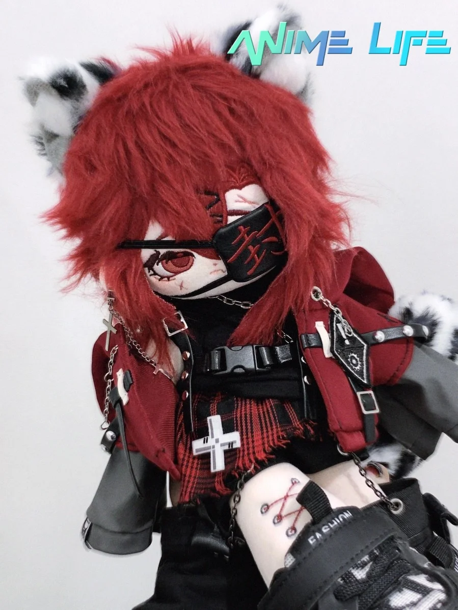 

Original Fashion Handsome Gray Red Dark Wolf Suit For 20cm 30cm Doll Toy Costume Clothes Dress Up Cosplay Gift Cute D