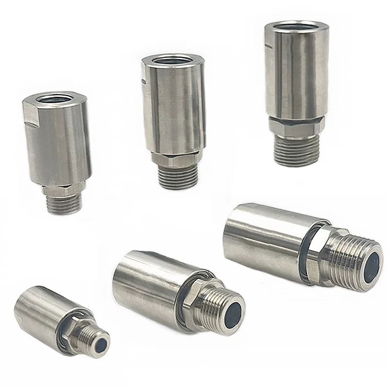 360° Pneumatic Rotary Joint Stainless Steel  Anti-winding Swivel High-Pressure Customized Single-Channel Female Thread Connector