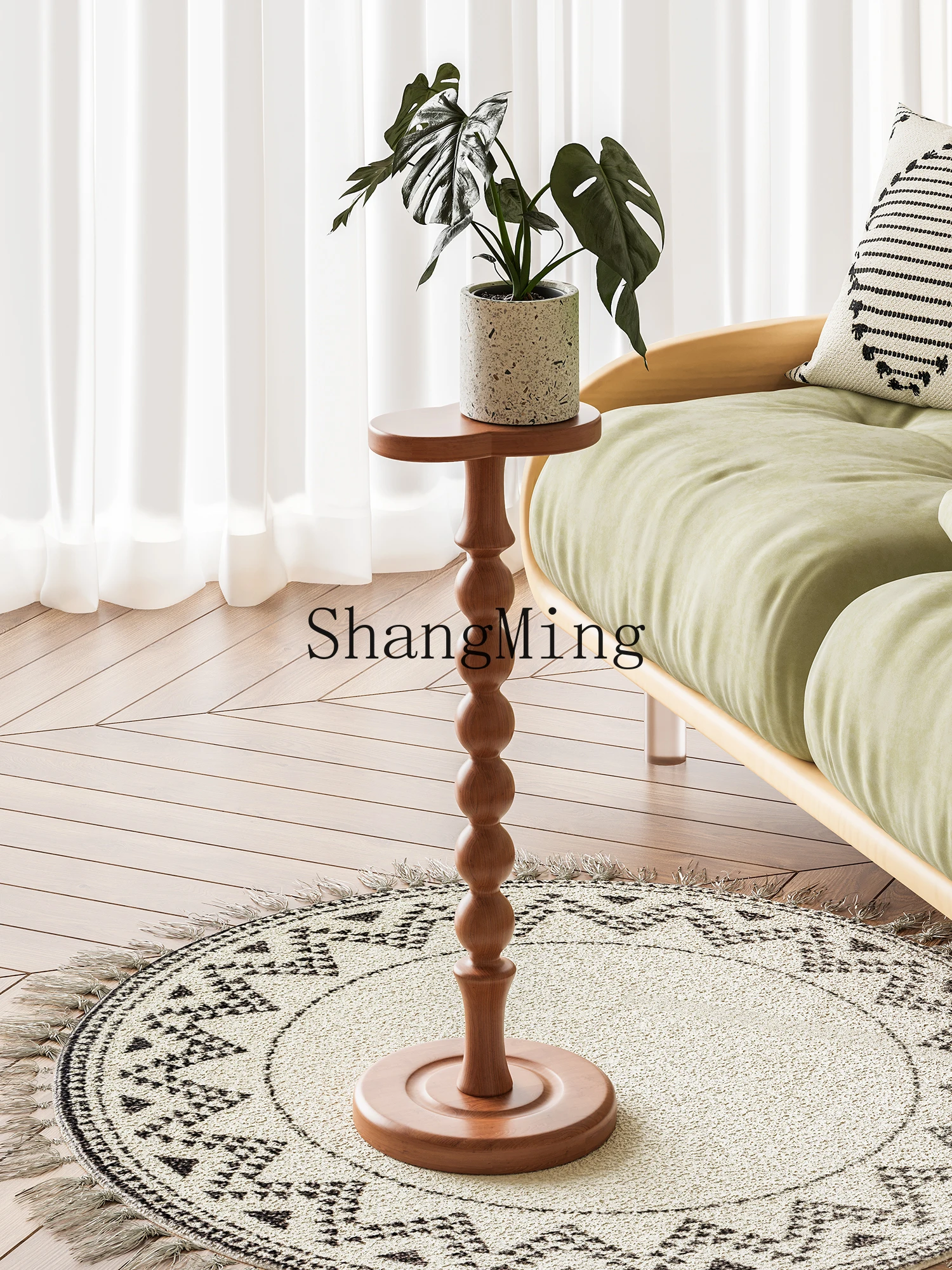 Mesa de centro SM Wind Gourd, mesa lateral para quarto, sala de estar, mesa redonda móvel, pequena mesa lateral