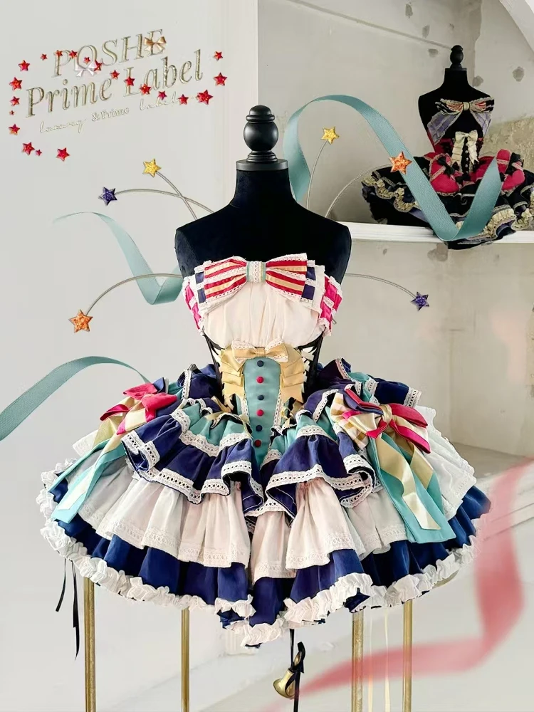 Temperamento elegante socialite princesa inchado vestido arco renda emenda cintura alta em camadas doce kawaii lolita mini bolo vestido mulher