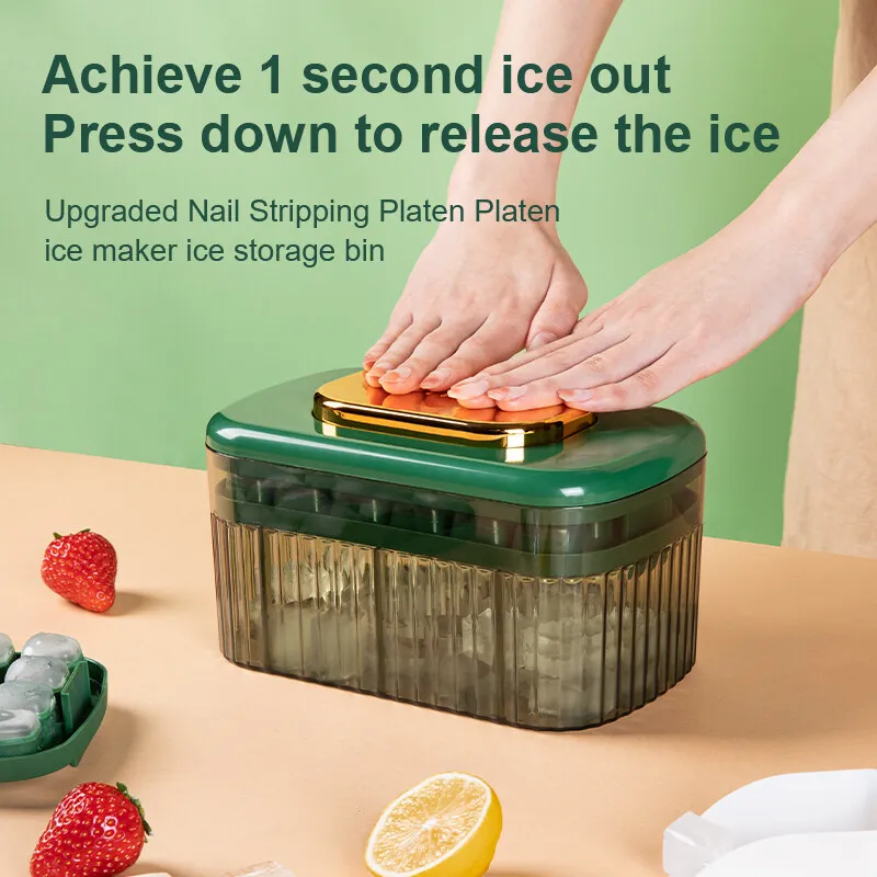 Push-type Ice Cube Tray Quick-frozen Ice Storage Box Creative Press Out Ice Cube Mold Kitchen Quick Release Cool Drink Ice Maker