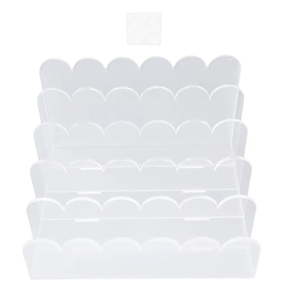 Space-Saving Transparent Mail Organizer Acrylic 17.4 x 16.6 x 10.4cm Letter Sorter Desk Organizer Makeup Storage
