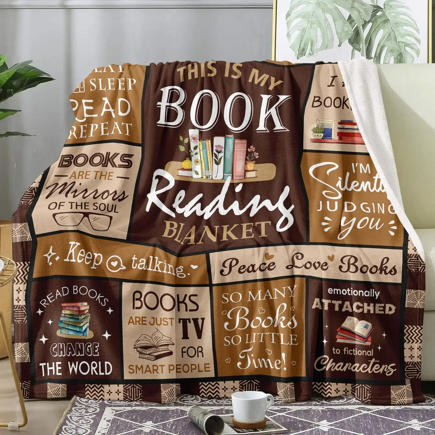 Book Lovers Gift Blanket- Best Gifts for Readers,Book Accessories and Stuff,Bookish Literary Present Ideas,Reading Throws