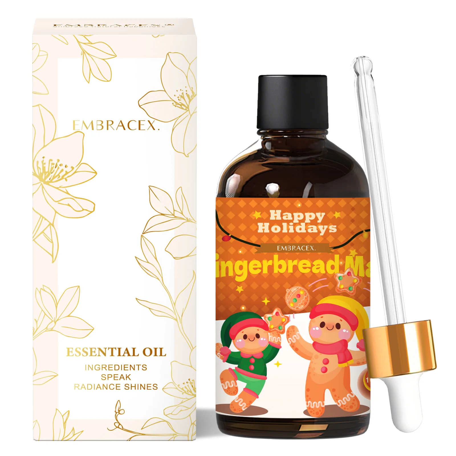100ml Gingerbread Man Fragrance Oil Skincare Body Massage Oil Moisturizing Personal Care Products Christmas Gift For Friends