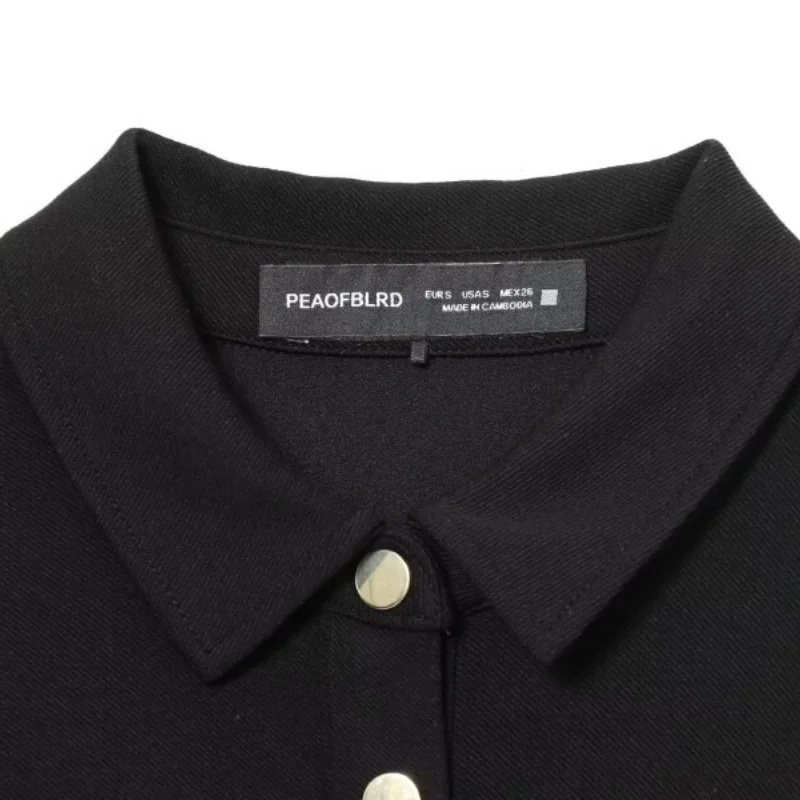 المرأة الخصر سترة مستقيمة مطوي فستان طويل الأكمام المفتوحة غرزة سيدة فستان أنيق موضة سليم صالح بدوره إلى أسفل طوق الشارع الشهير #4