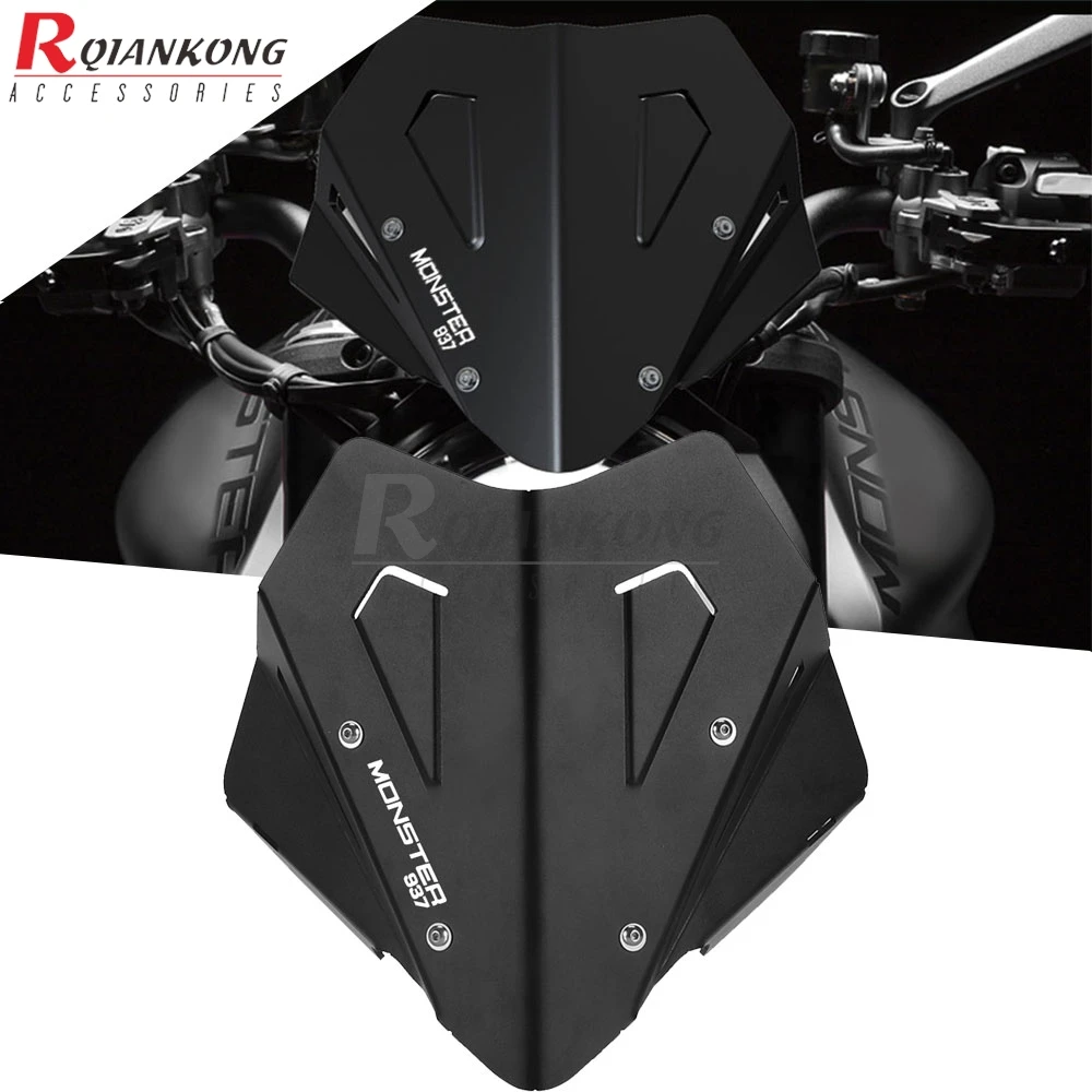 

Motorcycle Sports Windscreen FOR DUCATI Monster 937 Plus 2021 2022 2023 2024 CNC Aluminum Windshield Deflector Wind Guard Cover