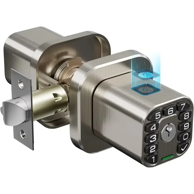 

Keyless Entry Code Door Knob Free Shipping Fingerprint Door knob, Smart Biometric Door Lock with Keypad,.