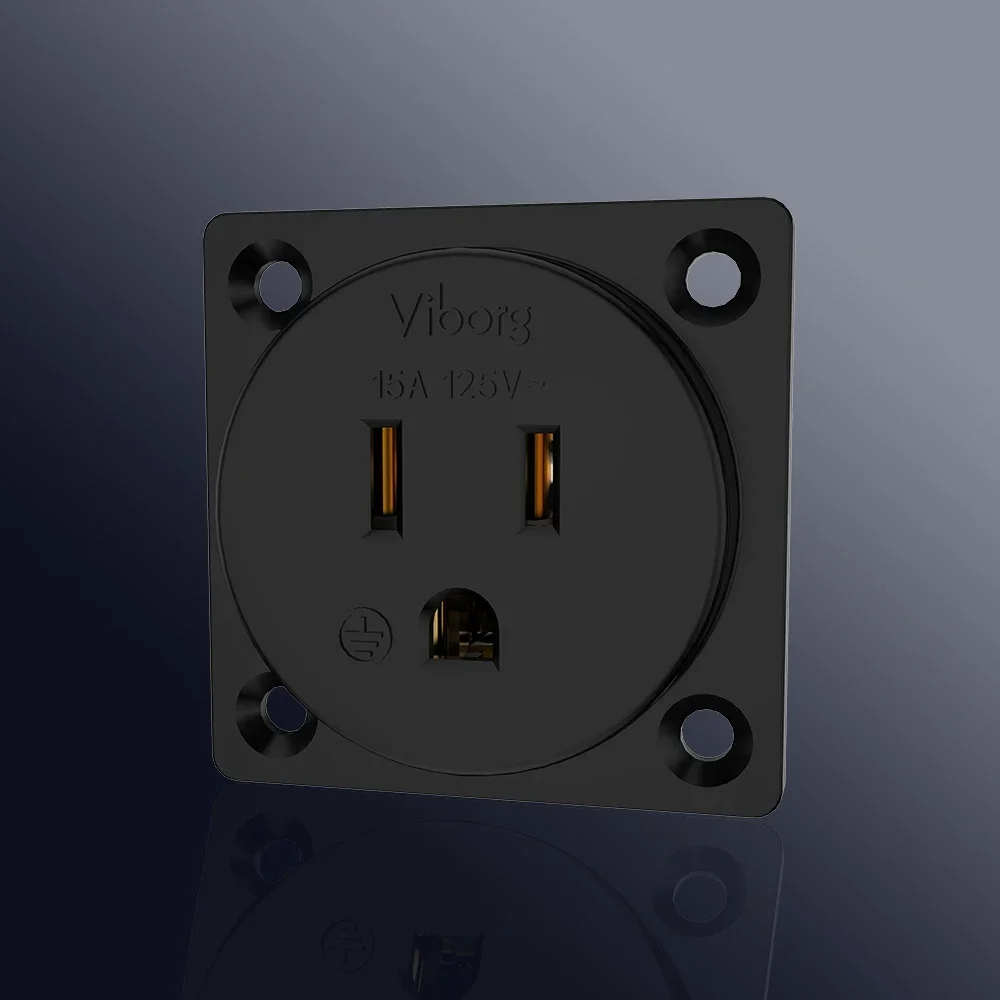 

Viborg VM04G Pure Copper Gold Plated US-NEMA Socket US NEMA Socket Outlet US receptacle Single Pure-Copper Outlet