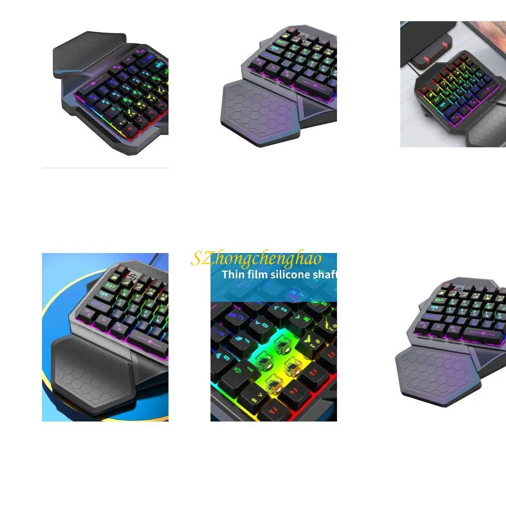 

35 One-handed Keyboard Mini LED Gaming Keyboard USB Cord Backlight Keyboard 601D