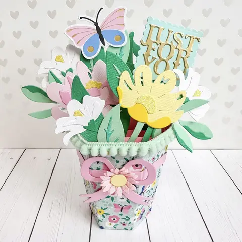 Klyp vaso di fiori in metallo fustelle stencil per fai da te Scrapbooking goffratura decorativa carte di carta fai da te