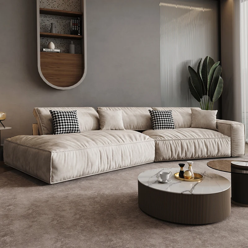 Sofa special-shaped living room corner technology fabric sofa diagonal large apartment Italian minimalist