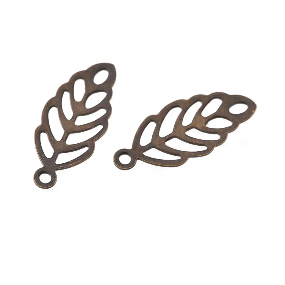 Not Plated Color Brass Small Tree Leaf Leaves Charms Necklace Earrings Diy Jewelry Accessories Making Rosediy official-website