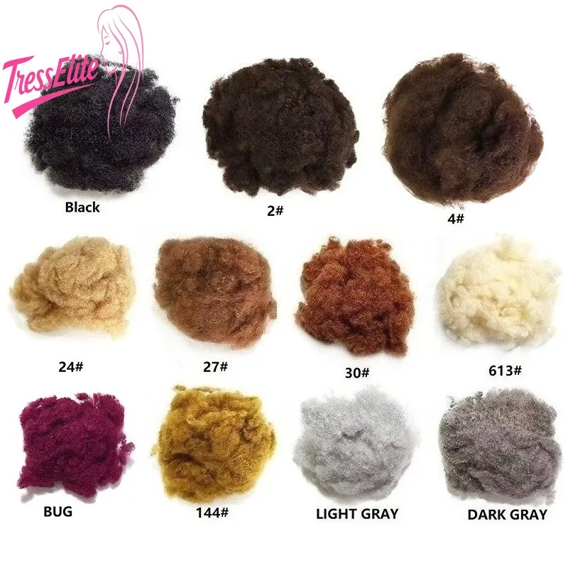 

Красочные человеческие волосы премиум-класса с грязными косами из пушистого шелка, афро-кудрявый объемный мини-завиток, доступны в нескольких цветах