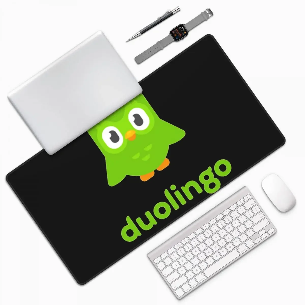 Duolingo Owl Duo Large Mouse Pad Computer Keyboard Mouse Mat Gamer PC Laptop Desk Mat Office Accessories Table Mats